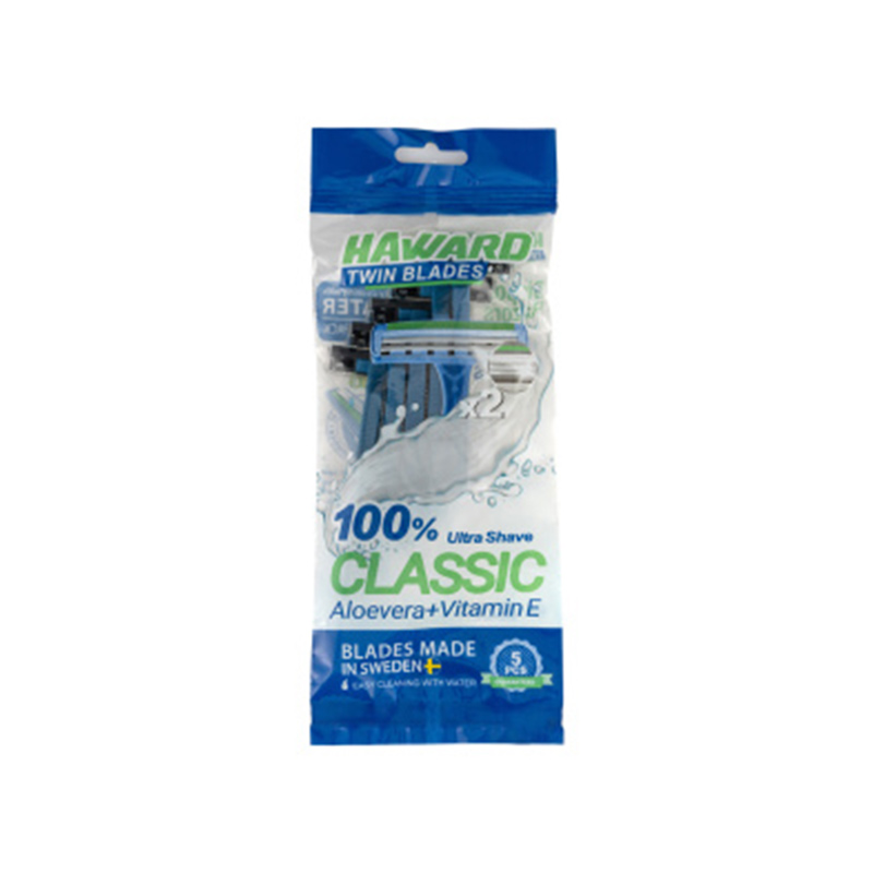 اصلاح-دو-لبه-صابوندار-هاوارد-مدل-Classic-بسته-5-عددی ژیلت دو لبه صابوندار هاوارد Haward مدل Classic بسته 5 عددی - Image 1