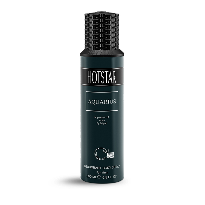 دئودورانت-مردانه-آکواریوس-Aquarius-هات-استار-200-میلی-لیتر اسپری دئودورانت بدن مردانه آکواریوس Aquarius هات استار 200 میلی لیتر - Image 1