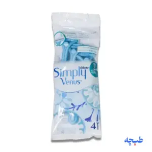 ژیلت پفکی دو لبه ونوس مدل Simply Venus بسته 4 عددی (اصل) Gillette