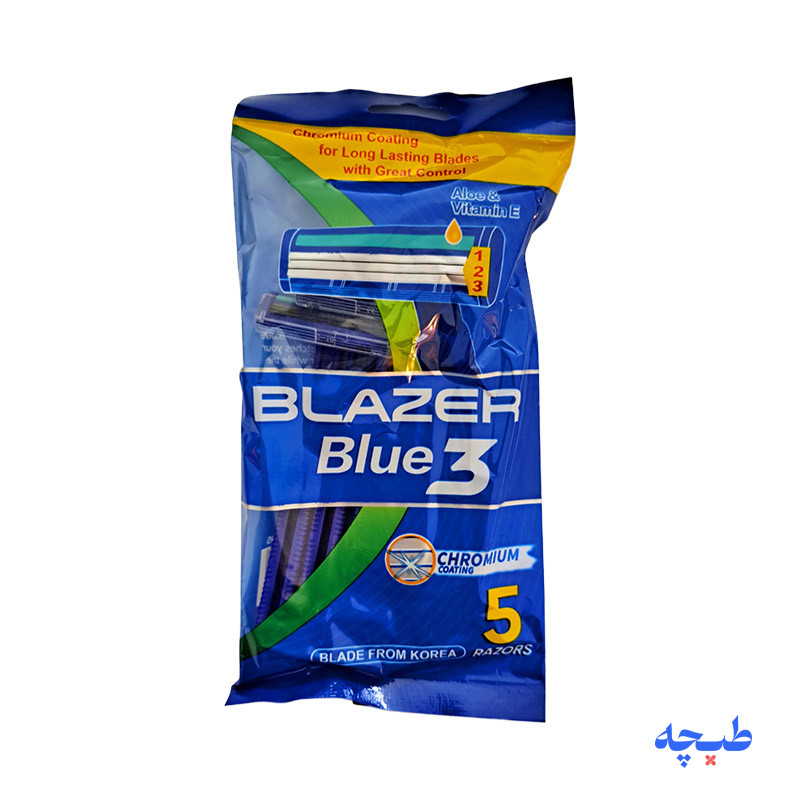 -Blazer-Blue-3-سه-لبه-صابوندار-بسته-5-عددی.jpg ژیلت سه لبه صابوندار Blazer Blue 3 بسته 5 عددی (اصل) بلیزر - Image 1