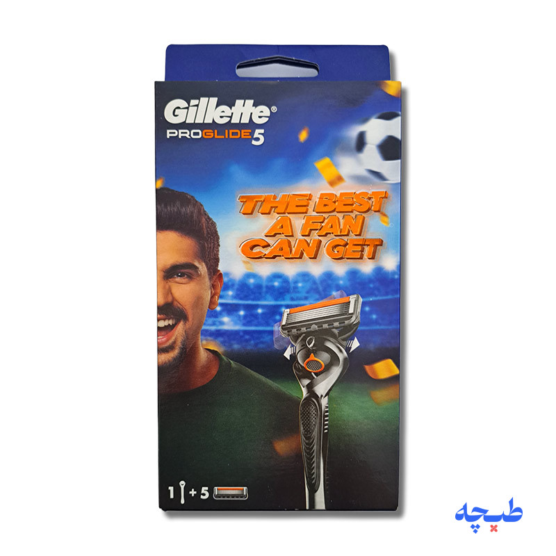 -ست-فوتبال-Proglider-5-با-5-یدک-برند-Gillette.jpg ژیلت دستگاه فیوژن ست فوتبالی Proglide 5 با 5 یدک (اصل) برند Gillette - Image 1