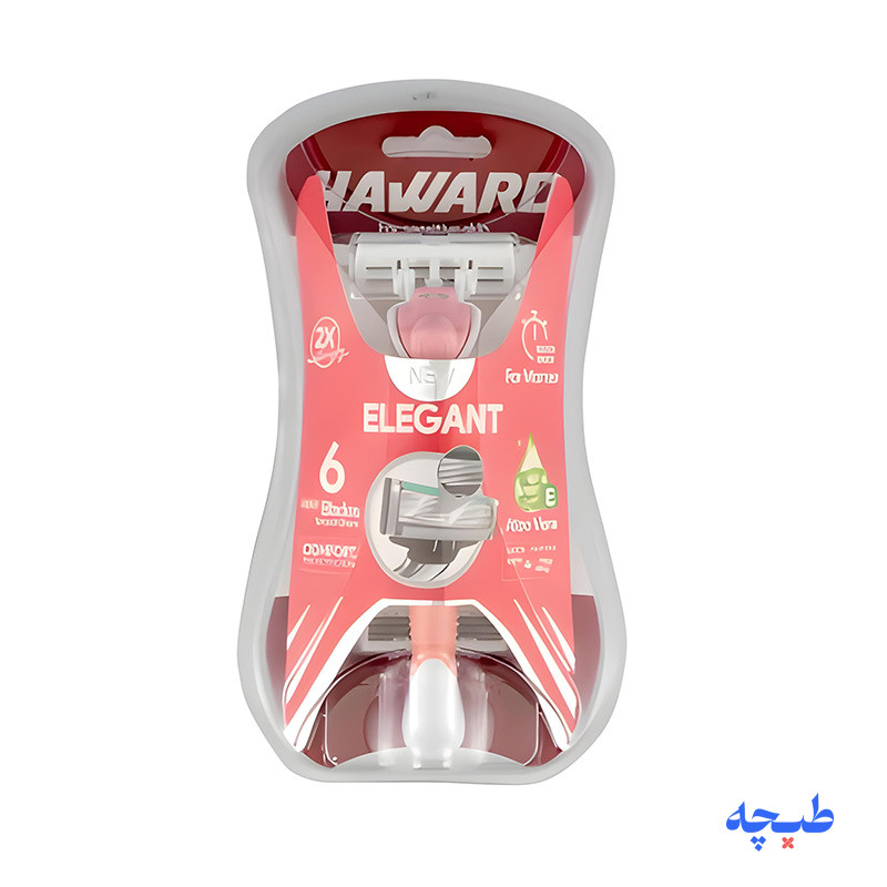 -شش-لبه-زنانه-هاوارد-مدل-ELEGANT-با-دو-یدک.jpg ژیلت دستگاه شش لبه زنانه مدل ELEGANT با دو یدک هاوارد Haward - Image 1