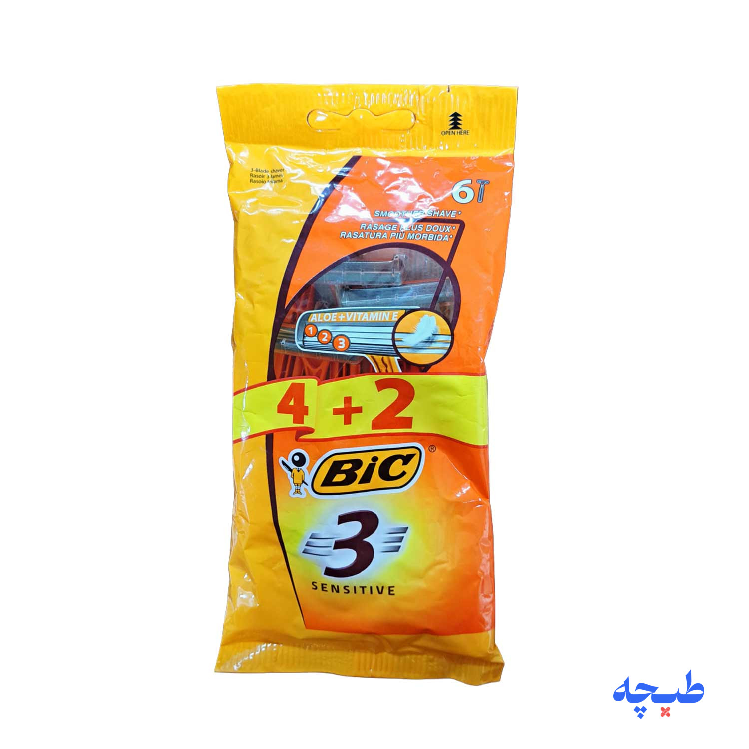 -لبه-بیک-Bic-مدل-Sensitive.jpg ژیلت سه لبه بیک Bic مدل Sensitive بسته 6 عددی - Image 1