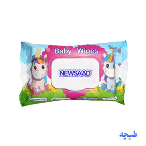 دستمال مرطوب پاک کننده کودک بالشتی 64 عددی کپ دار نیوساد
