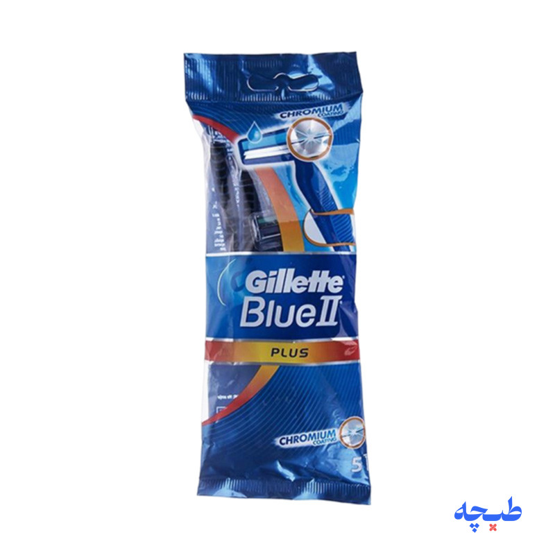 -پفکی-مردانه-5عددیBlue2.jpg ژیلت پفکی مردانه 2 لبه مدل Blue 2 Plus بسته 5 عددی (اصل) برند Gillette - Image 1
